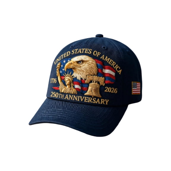 USA 250th Anniversary Navy Baseball Cap Outdoor 4th of July Patriotic Eagle Hat Unisex