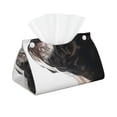 thumbnail image 2 of Lsque Black And White Boston Terrier Printed Long Tissue Box Cover Holder, Facial Paper Organizer Dispenser,Triangle with Bottom Belt, PVC Leather Decorative Organizer, 2 of 9