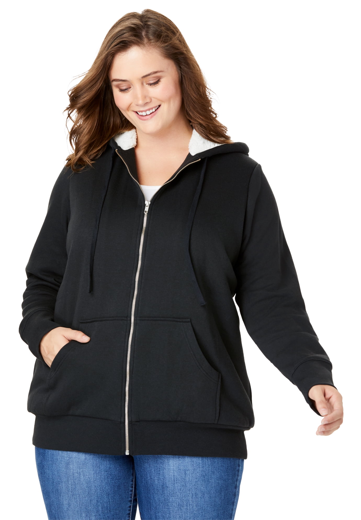 plus size sherpa lined jacket