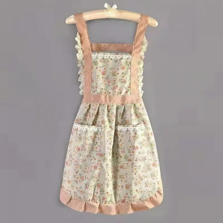

Women s Anti-Stain Canvas Apron Home Kitchen Cooking Breathable Apron Adult Work Apron Floral Apron with Adjustable Straps