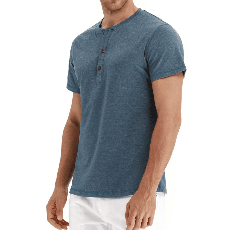 JWD Men's Henley Short Sleeve Casual Shirt photo 4