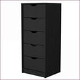 thumbnail image 4 of Dresser, 5 Narrow Drawer Tall Chest with Storage | Black | Particle Board, 4 of 6