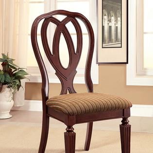 Reef Furniture Harwinton Traditional Style Set of 2 Side Chair in Padded Fabric and Reeded Front Leg Design ()