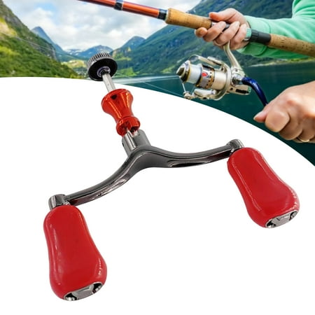 LIVEST Fishing Reel Handle Ergonomic Design Corrosion-resistant Reusable Double Handle Easy Installation Fishing Reel Handle Double Knob Grip Replacement Fishing Supplies