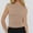 Khaki, variant on TYGHBN Women's Summer Semi High Neck Solid Color Slim Fit Sleeveless Girl Style Vest Bathing Suit Tops for Women Fitted Shirt Sleep and Crop Top Petite Athletic Crop Top 2000s Crop Top Top plus Size