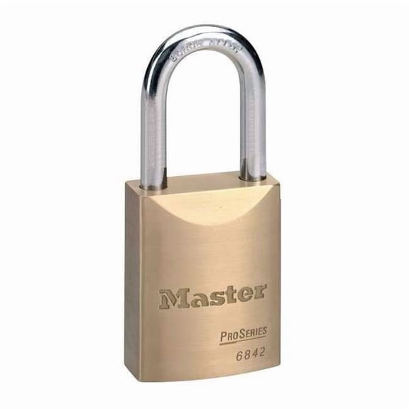 Master Lock Keyed Padlock, 25/32 in,Rectangle,Gold 6842D125KA
