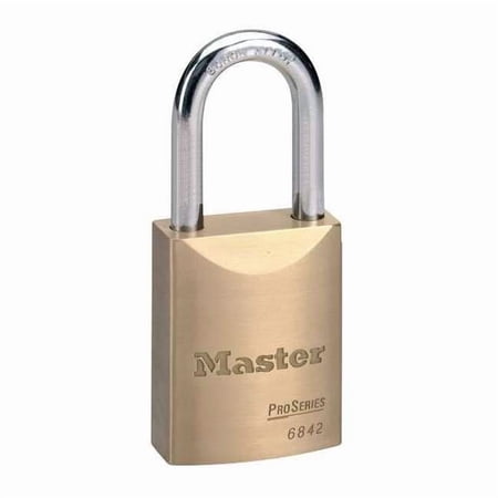 Master Lock Keyed Padlock 25/32 in Rectangle Gold 6842D125KA
