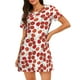 thumbnail image 1 of Fotbe Tomato Bata de Dormir para Mujer con Estampado, Camisón de Algodón de Manga Corta, Ropa de Dormir Casual, 1 of 6