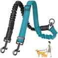 thumbnail image 1 of SlowTon Double Dog Leash Coupler, No Tangle 360Â° Swivel Dual Leashes for Walking 2 Dogs, Adjustable Length Reflective Splitter Leash for Training, Small, Medium & Large Two Dogs(Black&Bright Blue), 1 of 7