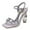Gray, variant on FSJ Women Jewel Ankle Buckle Strap Sandals Studded Crystal Chunky High Heel Pumps Sparkle Rhinestone Square Open Toe Party Dressy Shoes Size 8 Black