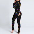 thumbnail image 1 of Pijama de Halloween para mujer, Pelele con estampado de amor, funcional, abotonado, con solapa en el trasero, para adultos, cálido, ropa de dormir completa, 1 of 4