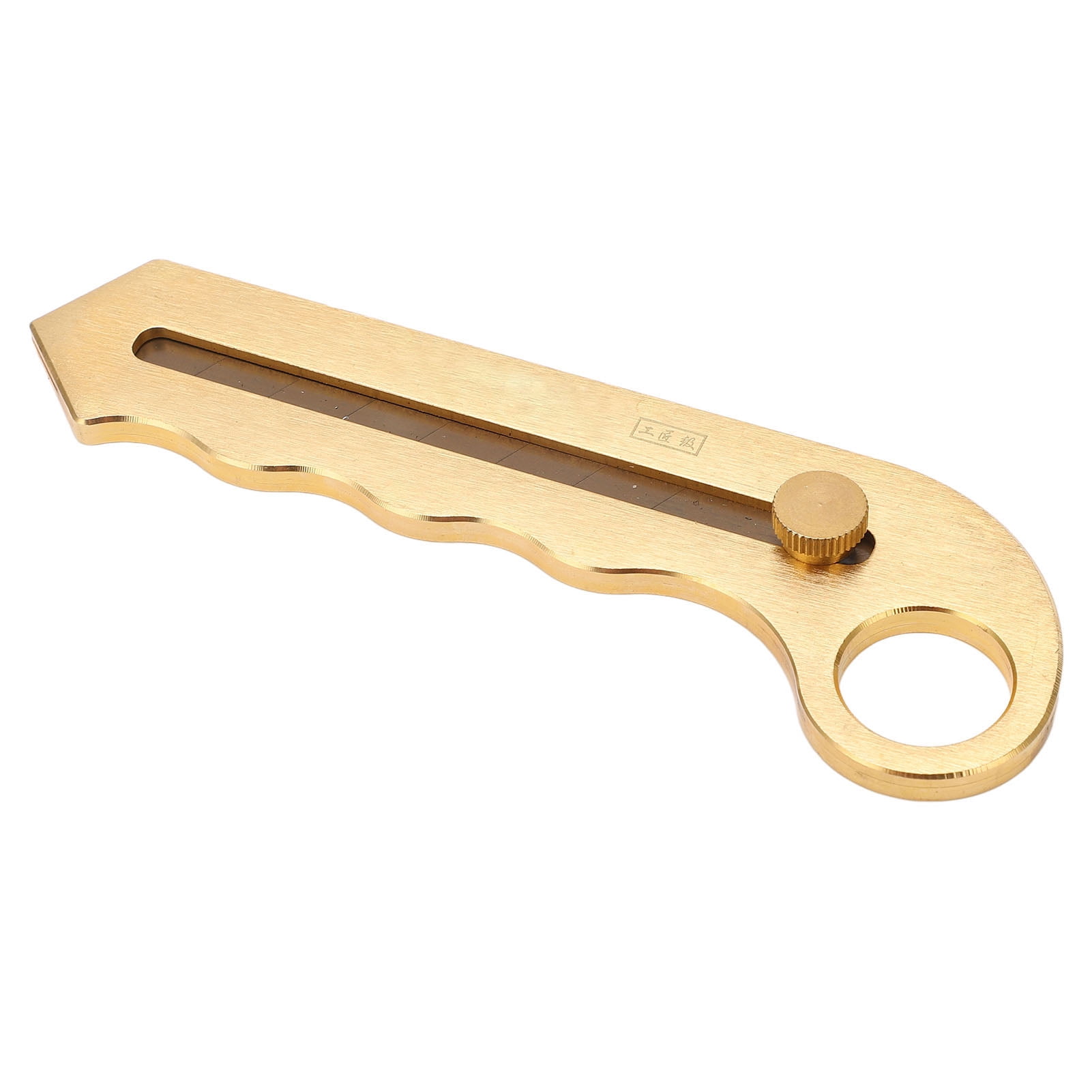 NFTIGB Utility Knife Pure Copper Heavy Duty Golden Retractable Snap Off Wallpaper Knife for Cutting 3.94 inches / 10 cm Blade