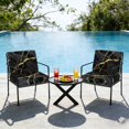 thumbnail image 7 of Outdoor Patio Cushion Covers 4 Pack Black Marble Patio Chair Cushion Covers with Ties and Zipper Golden Ripple Waterproof Outdoor Seat Cushion Covers for Patio Furniture 20"x18", 7 of 7