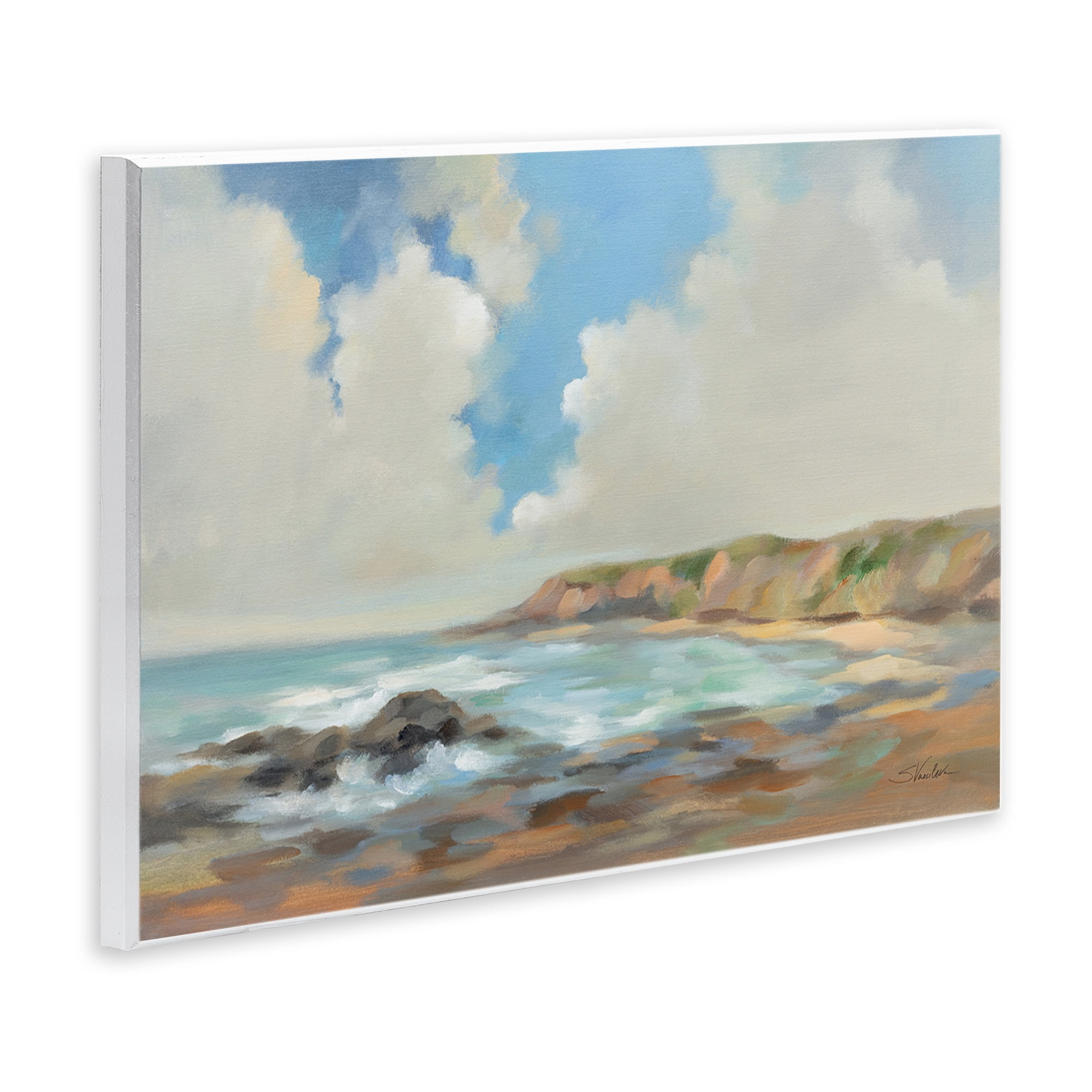 Stupell Industries California Coast Cliffs Landscape Painting Unframed Art Print Wall Art, 15 x 10