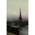 thumbnail image 2 of Alexey Petrovich Bogolyubov 13x18 Black Ornate Wood Framed Double Matted Museum Art Print Titled - The Eiffel Tower, La Nuit (1889), 2 of 5