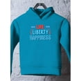 thumbnail image 3 of Life Liberty Happiness Neon Hoodie Toddler -Image by Shutterstock,  5 Toddler, 3 of 4