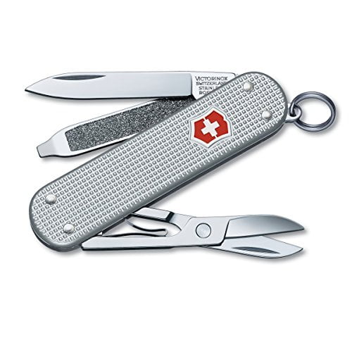 Victorinox Swiss Army Classic SD Pocket Knife, Silver Alox,Silver Alox Ribbed,58mm