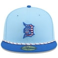 thumbnail image 2 of Men's New Era Light Blue/Blue Detroit Tigers 2025 Fourth of July 59FIFTY Fitted Hat, 2 of 5