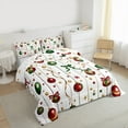 thumbnail image 3 of Manfei Christmas Balls Queen Comforter Set, Happy Xmas Bedding Sets for Boys Girls, Sparkle Stars Bedding Comforter Set, Luxury Bedroom Decor Reversible 3 Pieces, 3 of 8