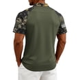 thumbnail image 5 of GrmtClth Mens 1776 2026 Usa Camo Raglan Polo Shirt Patriotic American Flag Print Vacation Top Collared Fashion Short Sleeve Button Golf Polo Dark Green S, 5 of 5