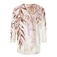 thumbnail image 4 of GERsome Womens Tops 3/4 Sleeve Shirts Crew Neck Loose Casual Blouses Floral Print Tshirts S-XXXL, 4 of 5