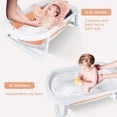 thumbnail image 3 of PUEDO Foldable Baby Bathtub, Portable Travel Newborn Infant Toddler Bath Tub with Thermometer & Toys, Pink, 3 of 9