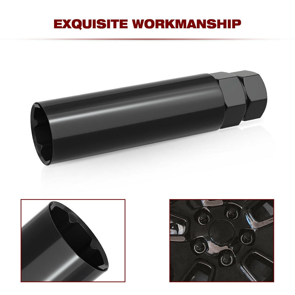 FUBANGBM Black 7 Sided Spline Tuner Lug Nut Locking Socket Key Removal Steel Tool FUBANGBM Black 7 Sided Spline Tuner Lug Nut Locking Socket Key Removal Steel Tool