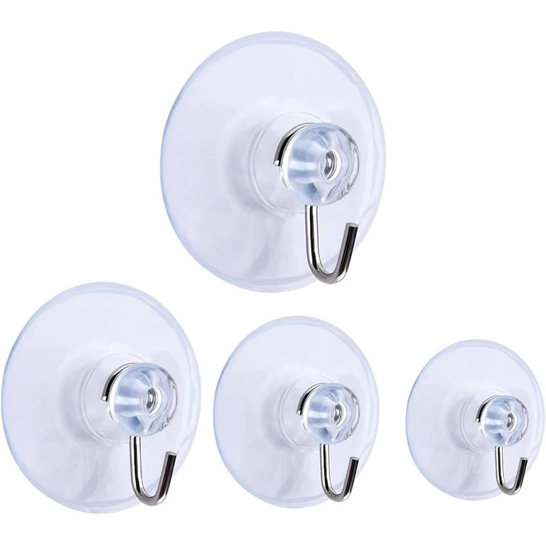 VIS'V Suction Cup Hooks, Small Clear Heavy Duty Vacuum Suction Hooks Shower  Wall Suction Cup