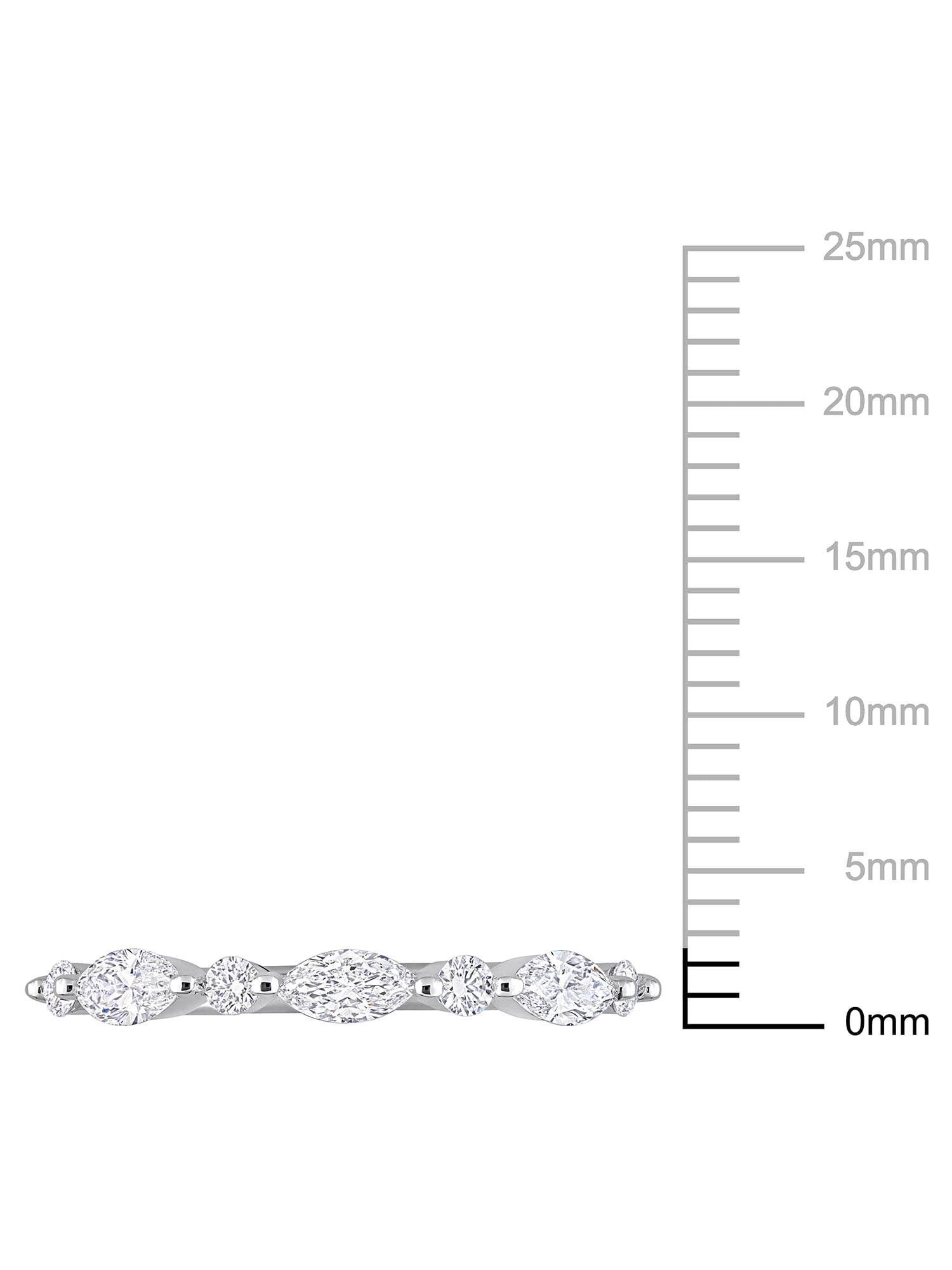 Created Forever Women's 5/8 Carat T.G.W. Lab Created Diamond Platinum Plated Sterling Silver Semi-Eternity Ring