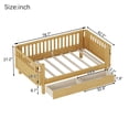 thumbnail image 5 of Twin Size Wood Platform Bed for Kids, Wood Low Profile Twin Bed with Rails, Suitable for Girls and Boys,Natural, 5 of 13