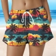 thumbnail image 2 of COMVALUE Women's Plus Size Swim Shorts Quick Dry Beach Boardshorts Swimwear Bottom Trunks 2026 (Orange, XL), 2 of 5