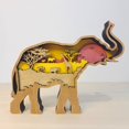 thumbnail image 3 of ShenMo Woodland Animals Wooden Home Decor North American Multiche Elephant, 3 of 4