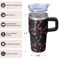 thumbnail image 3 of Flamingo Cup 20OZ with Handle Portable Insulated Mug Great Gifts for Women Flamingo Lovers Ideal for Birthday Christmas Celebrations Daily Use, 3 of 6
