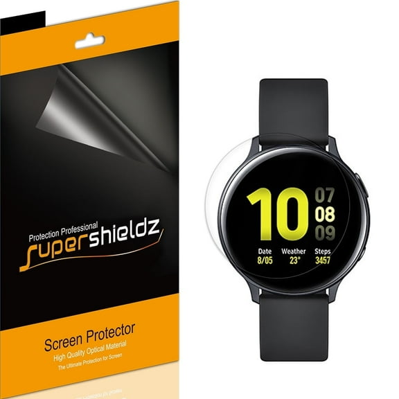 [3-Pack] Supershieldz for Samsung Galaxy Watch Active2 (44mm) Screen Protector, Anti-Bubble High Definition (HD) Clear Shield