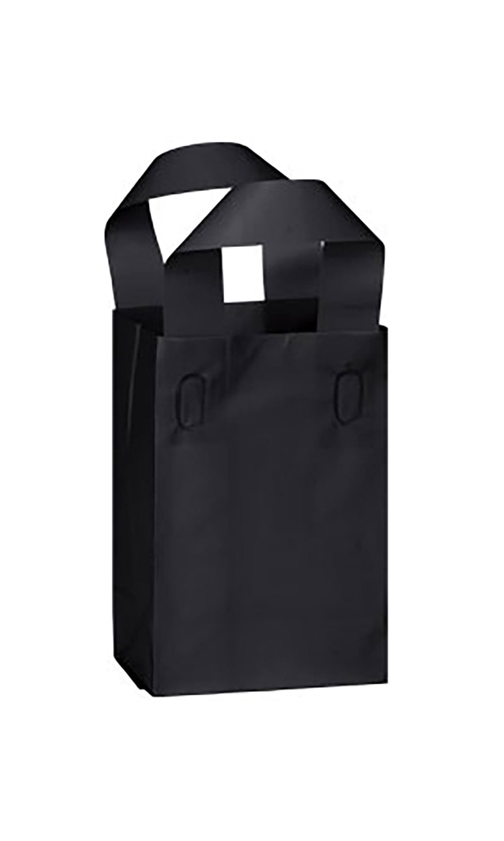 Small Black Frosted Plastic Gift Bags Case of 25