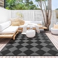 thumbnail image 1 of Nanan 9x12 Waterproof Outdoor Rug, Classic Checkered Pattern, All-Weather Patio Mat, UV Resistant, Stain Resistant, Easy Clean Plastic Rug for Yard, Deck, Balcony, Camping,Black/Gray, 1 of 8
