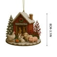 thumbnail image 3 of FHBVT Chicken Farm Ornament 2025, Wooden Chicken Coop Themed Hanging Decoration with Farm Animal Design, Rustic Small Holiday Pendant for Xmas Tree Window Bag Party Lovers Farmhouse Style Home Party, 3 of 5