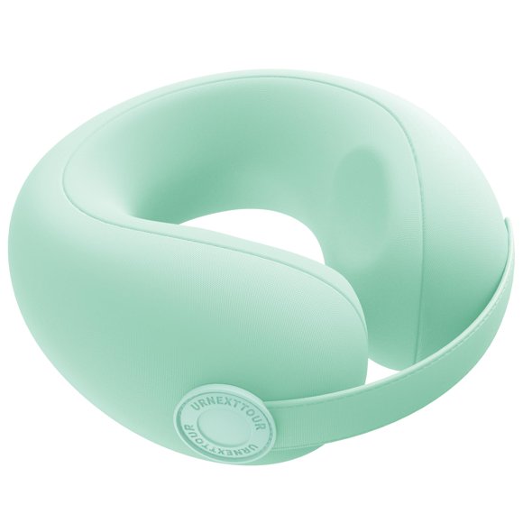 Almohada cervical de viaje Urnexttour para coche, espuma viscoelástica, verde