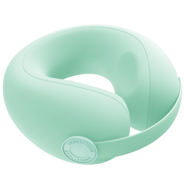 Almohada cervical de viaje Urnexttour para coche, espuma viscoelástica, verde