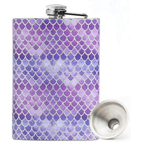8oz hip stainless steel flask whith flasks for liquor for women,whiskey flask for women,Great Gift Idea Flask (purple)