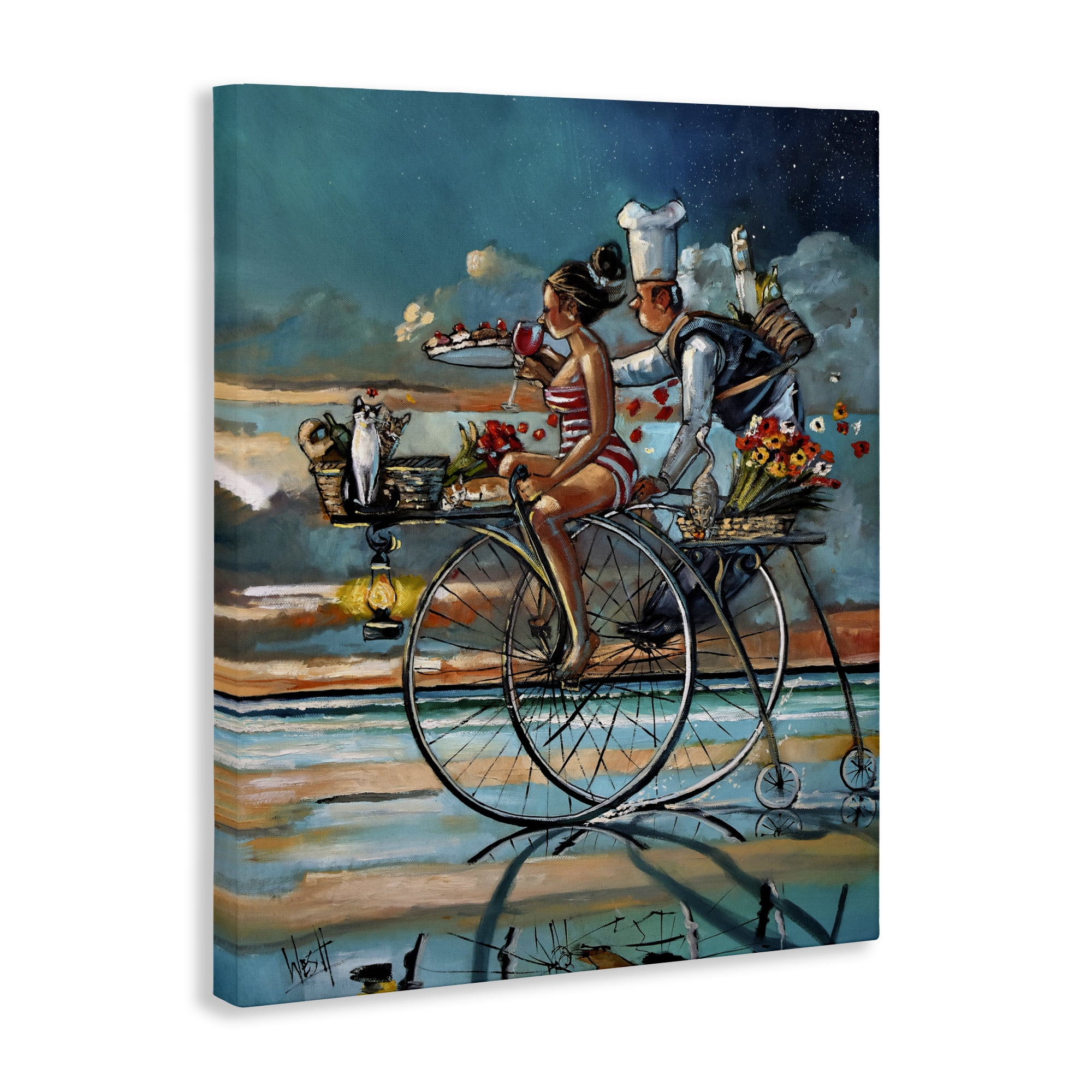 Stupell Industries Zaan's Dream Seaside Bicycle Ride Canvas Wall Art, design by Ronald West
