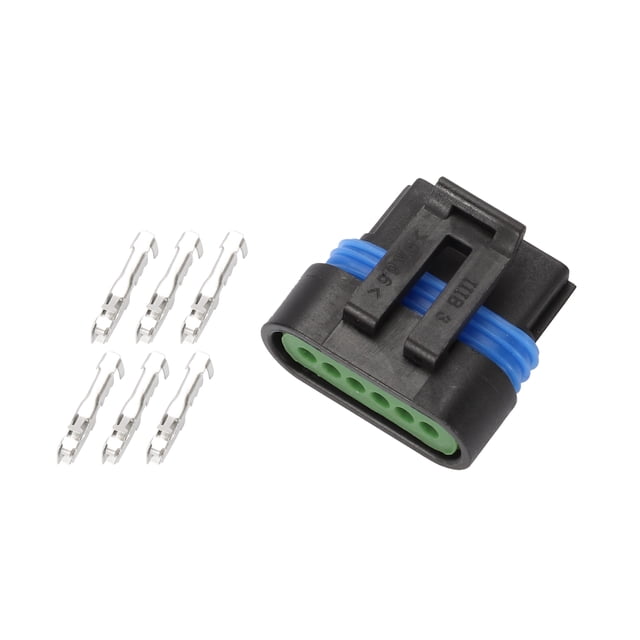 Conector de pedal de acelerador de 6 pines Unique Bargains, enchufe hembra de terminal de cable impermeable para excavadora, 1 juego