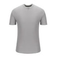 thumbnail image 4 of HOOMEUMY Men's Summer Wrinkle-resistant V-Neck T-Shirts Short Sleeve Slim Fit Quick Dry Solid Color Athletic Tee Tops Gray L, 4 of 6