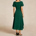 thumbnail image 4 of CIENVNSTG Summer Dresses For Women V Neck Flutter Sleeve Chiffon Midi Dress Wrap Waist Sundress Elegant Outfit for Wedding Guest Green XL, 4 of 5