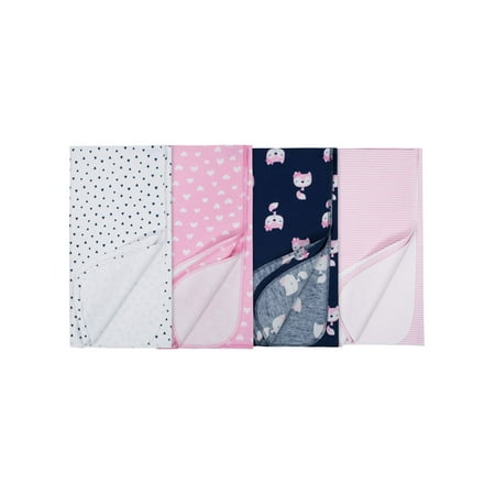 Minky Baby Toddler Blanket - Gerber Assorted Flannel Receiving Blankets, 4pk (Baby Girls)
