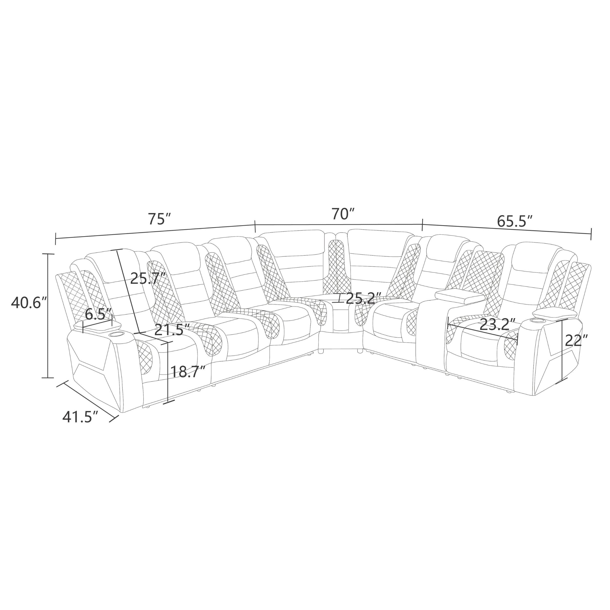 MAYEERTY Oversized Power Recliner Sectional Sofa, L-Shape Corner Couch with Wireless Charging, LED Lights & Storage Console, Breathable Leather for Living Room