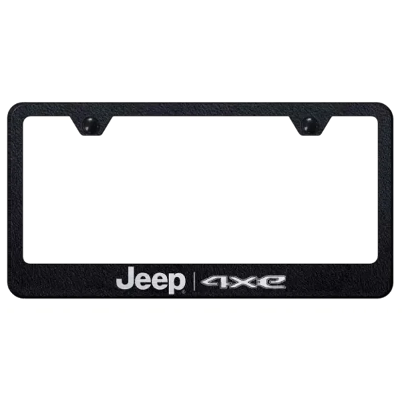 Jeep 4xe Laser Etched Logo Rugged Black License Plate Frame Official Licensed