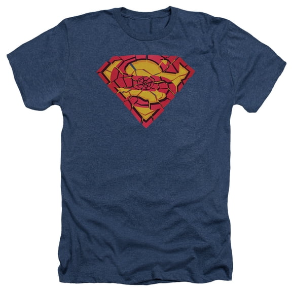 Superman - Shattered Shield - Heather Short Sleeve Shirt - Large