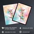 thumbnail image 2 of Artery8 Owl on Branch Portrait Pastel Rainbow Watercolour Living Room Unframed Wall Art Print Poster Home Decor Premium, 2 of 5