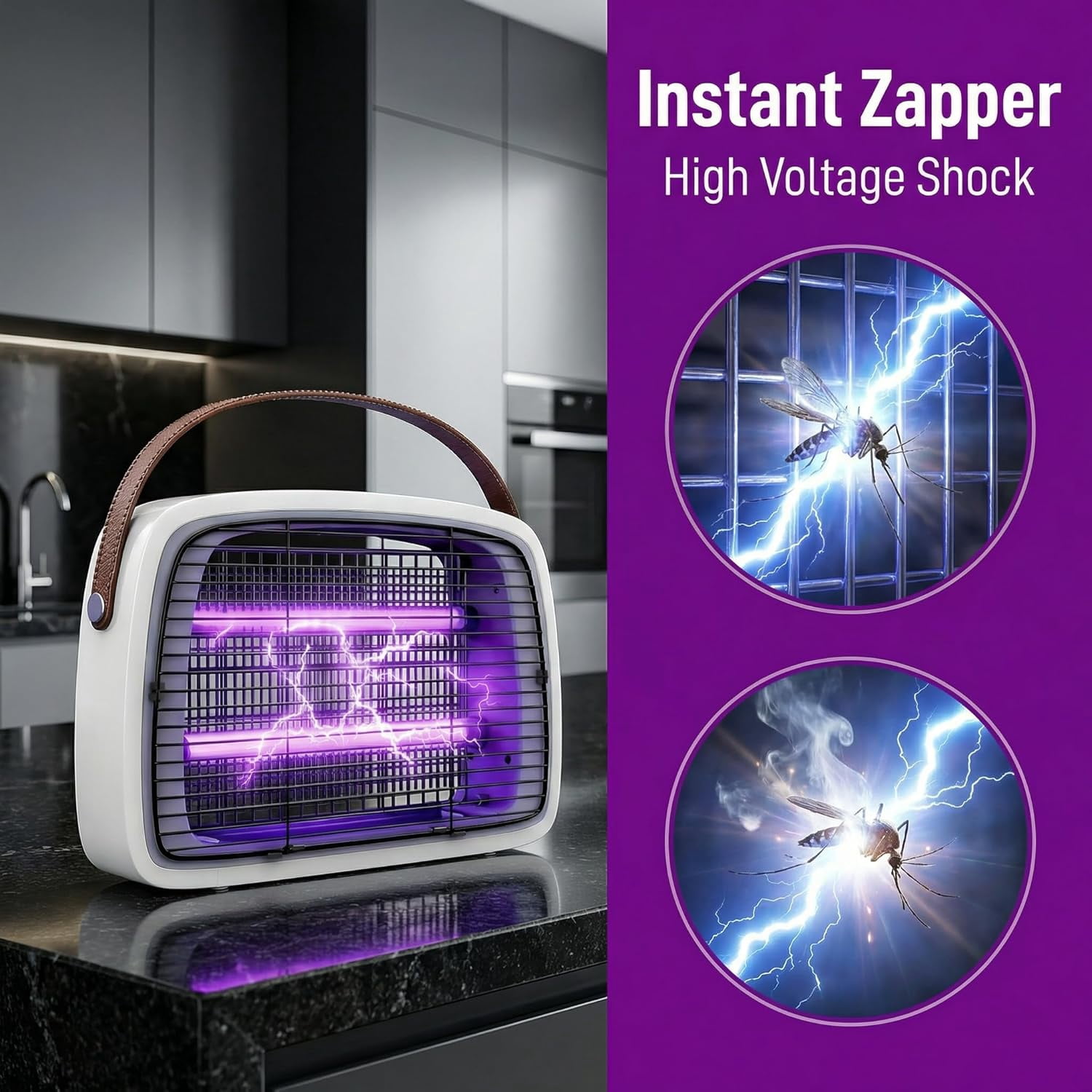 LED Bug Zapper, 12W LED Tube Up to 6 Years, Electric Mosquito Zapper Indoor, 110V-240V Fly Trap Fly Zapper Widely Applicable.